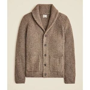 J. Crew Men’s Cardigan Sweater Small Brown Chunky Knit Button Front Wool Blend